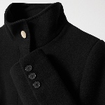 Manteau en drap de laine noir Salsa femme