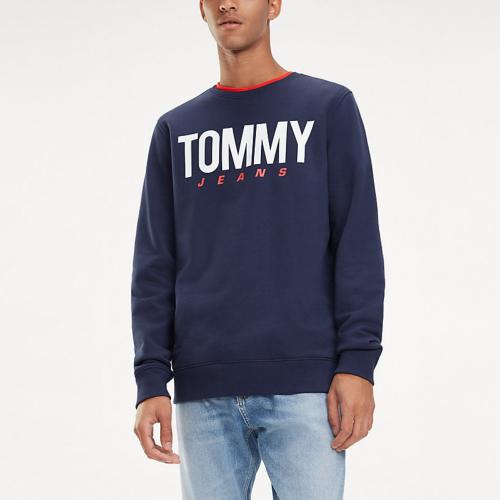Sweat Tommy Hilfiger Jeans pour homme en coton bleu marine