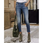 Jeans slim 7-8eme femme Freeman T Porter Alexa cropped Pacific