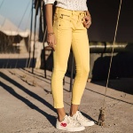 Jeans jaune Freeman T Porter Alexa Cropped