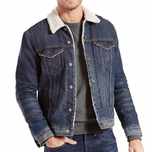 Blouson en jean Levis homme Sherpa Trucker doubl?� et fourr?�