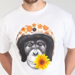 T Shirt homme Le Temps des Cerises Andler blanc logo singe