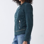 Veste en en suédine verte Salsa femme