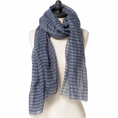 Foulard Tommy Hilfiger femme modèle Enelle bleu à motifs