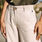 Pantalon large Freeman T Porter femme Agatha en lin beige