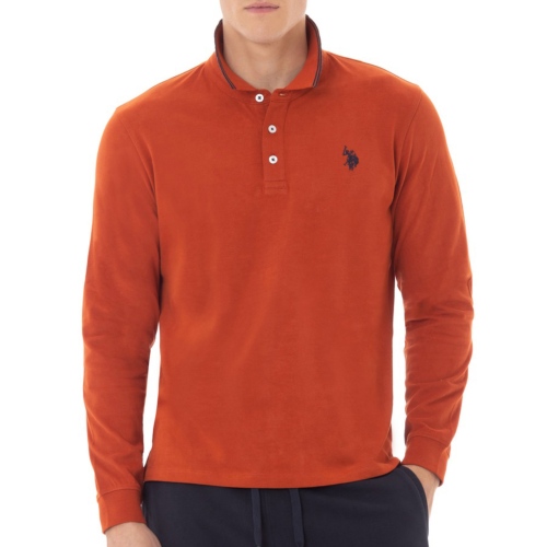 Polo manches longues Us Polo Assn brique