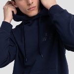 Sweat capuche Replay Jeans bleu marine