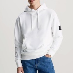 Sweat capuche Calvin Klein Ck Jeans badge hoodie blanc