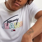 T Shirt homme Tommy Hilfiger Jeans Script Tee blanc