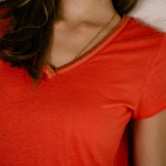 T Shirt en lin rouge Freeman T Porter Taile 