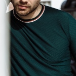 Pull fin Freeman T Porter homme Benito Jacquard vert