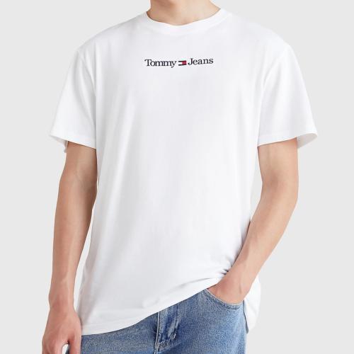 T Shirt Tommy Jeans blanc avec logo brodé