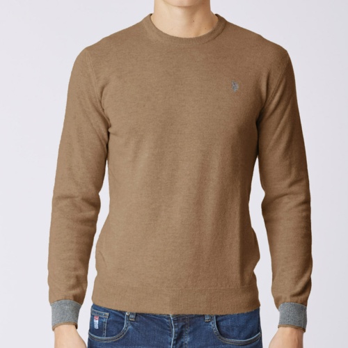 Pull en laine Us Polo Assn homme camel