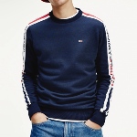 Sweat Tommy Jeans homme bleu marine avec bandes