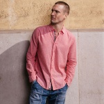 Chemise en lin rose Le Temps des Cerises Rodes pour homme