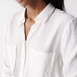 Chemise Salsa femme blanc écru texturé