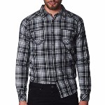 Chemise Japan Rags homme modèle Wigan en coton à carreaux noirs