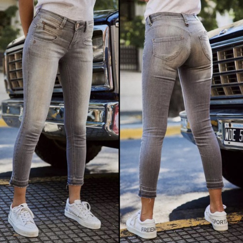 Jean 7/8 éme femme Freeman T Porter Alexa Cropped gris