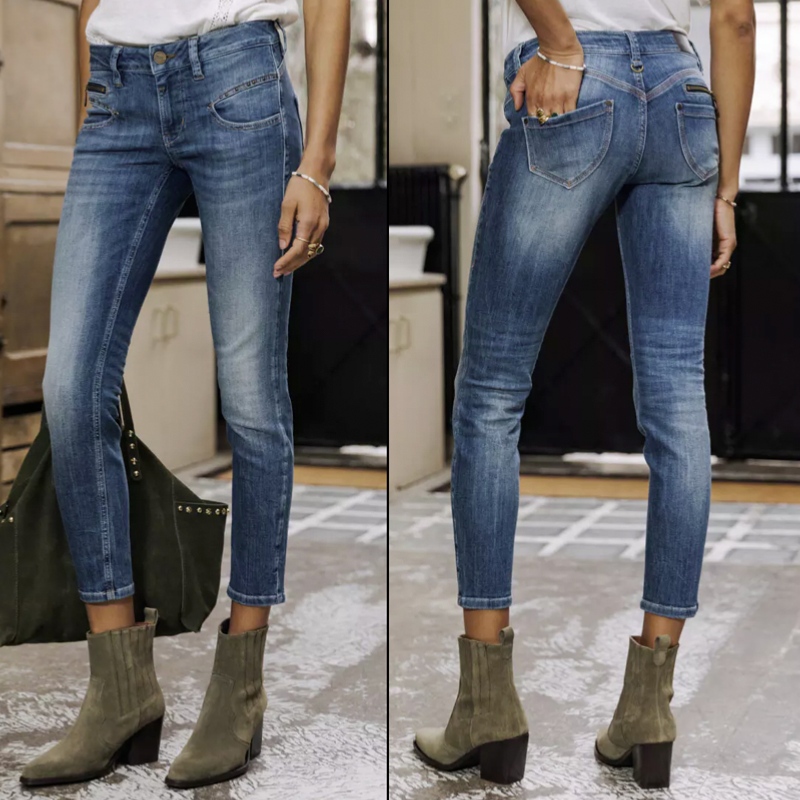 Jeans femme Freeman T Porter Alexa cropped slim Pacific