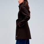 Manteau en drap de laine marron Salsa femme