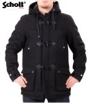 schott - manteau type duffle coat Schott pour homme modèle Warren en drap de laine noire