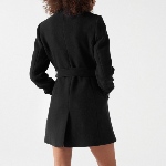 Manteau en drap de laine noir Salsa femme