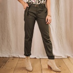 Pantalon chino femme Freeman T Porter Claudia Felicita kaki
