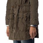 Parka Tommy Hilfiger femme en coton kaki olive night