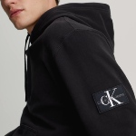 Sweat capuche Calvin Klein Ck Jeans badge hoodie noir