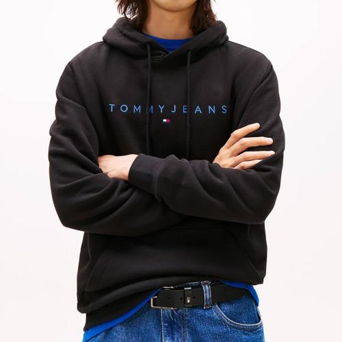 Sweat Tommy Hilfiger Jeans noir logo bleu