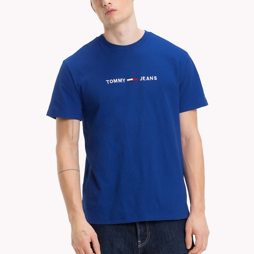 T Shirt bleu Tommy Hilfiger Jeans avec logo brodé