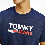 T Shirt Tommy Jeans bleu marine grand logo