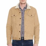 Blouson en toile beige doublée Levi's ® pour homme modèle Sherpa Trucker