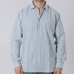 Chemise en lin blanc rayé vert Us Polo Assn
