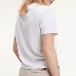T Shirt femme Tommy Jeans blanc logo badge tee