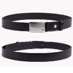 Ceinture Tommy Hilfiger en cuir noir avec boucle plate