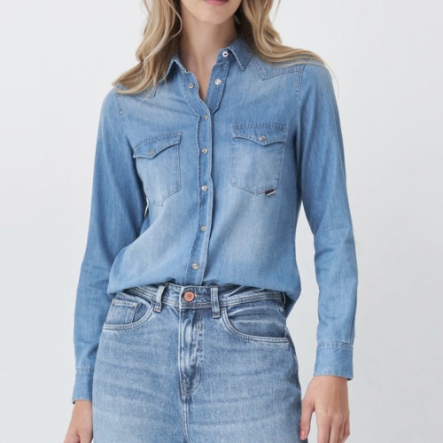 Chemise En Jean Western Pour Homme Grande Taille - Marque Nobody - Style Cowboy à Revers - Occasion Très Bon État