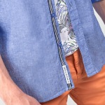 Chemise Le Temps des Cerises Rodes en lin bleu