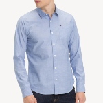 Chemise Tommy Hilfiger homme Teddy en coton bleu