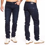 Jean Japan Rags 711 Kruge pour homme coupe ajustée couleur bleu foncé wc422