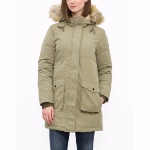 Parka femme Tommy Hilfiger beige kaki avec fourrure amovible