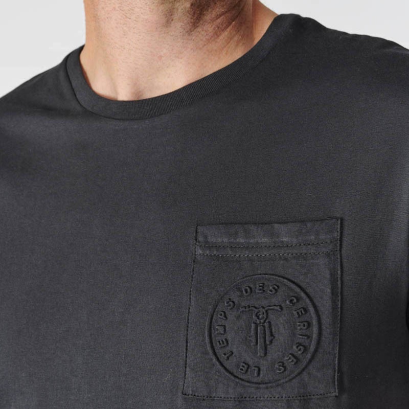 T Shirt Le Temps des cerises homme Paia noir avec poche