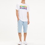 T Shirt Tommy Hilfiger Jeans Rainbow Tee blanc