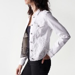 Veste en jeans blanc Salsa femme