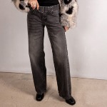 Jeans large Freeman T Porter femme Agatha wide legs gris