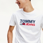 T Shirt blanc Tommy Jeans homme avec grand logo