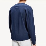 T Shirt manches longues Tommy Hilfiger Jeans bleu marine avec logo brodé