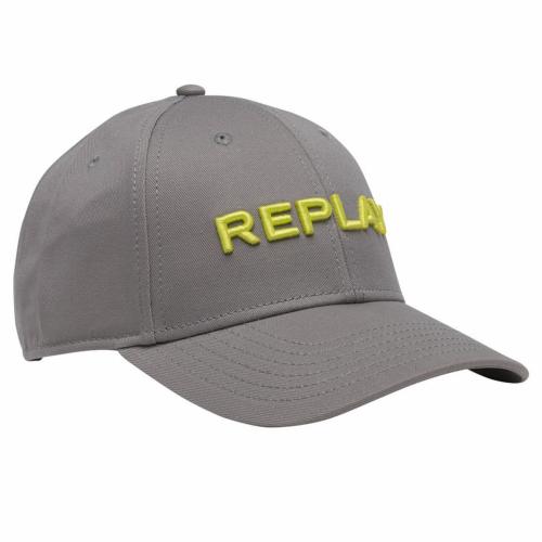 Casquette Replay Jeans grise logo jaune