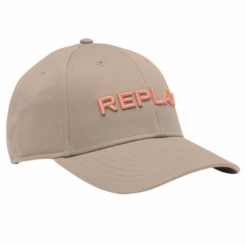 Casquette Replay Jeans beige logo rose