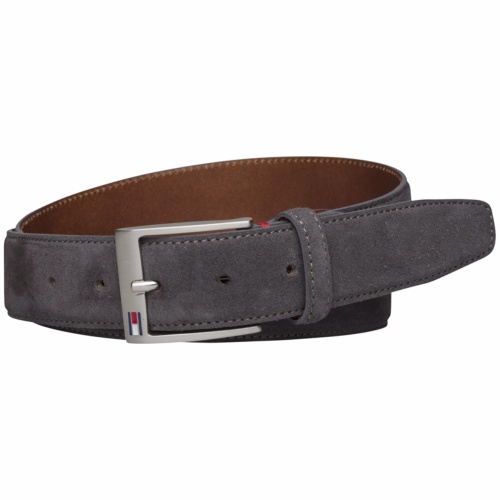 Ceinture Tommy Hilfiger modèle Pieter en cuir daim gris